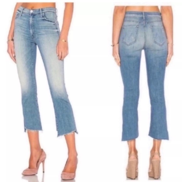MOTHER Denim - Mother Insider crop Two Step Fray When Sparks Fly 25 stretch Mid Rise Straight